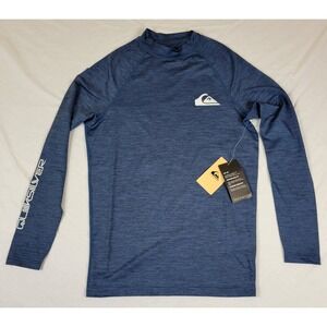 Quiksilver Mens Rashguard UPF 50 Long Sleeve Blue Swim Shirt AQYWR03131 M NWT